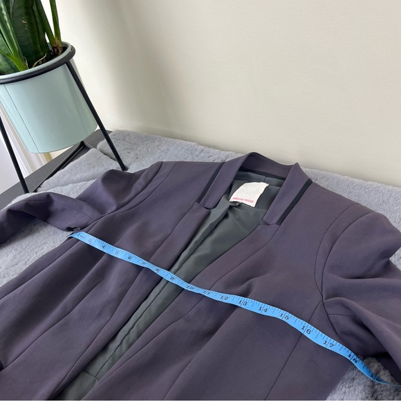 Rebecca Taylor Open Front Silk Blend Peplum Blazer with Zipper Waist Details - Picture 15 of 16